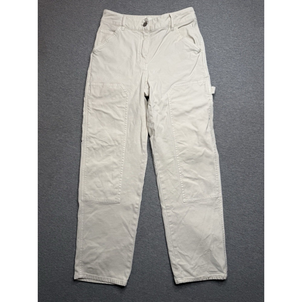 Wilfred Free Aritzia Brennan Carpenter Pants White High Waisted Double Knee 0